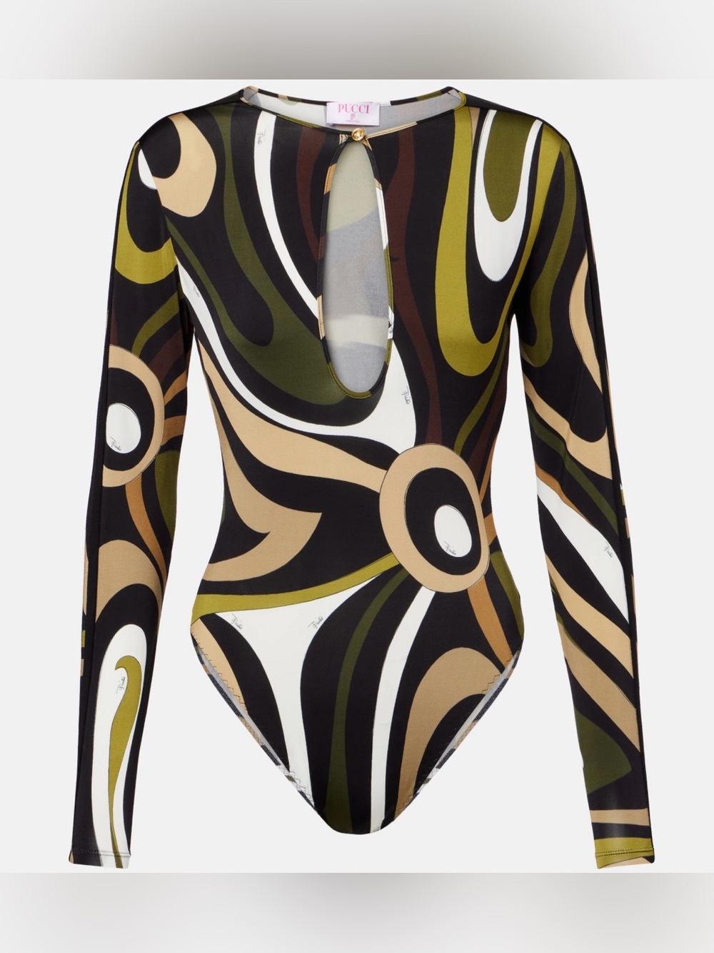Pucci Marmo printed satin bodysuit size 44